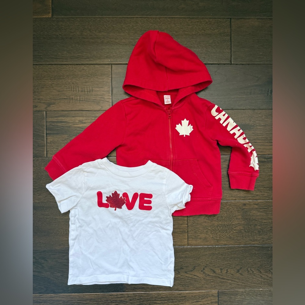 Joe Fresh Canada tee and hoodie 2T EUC